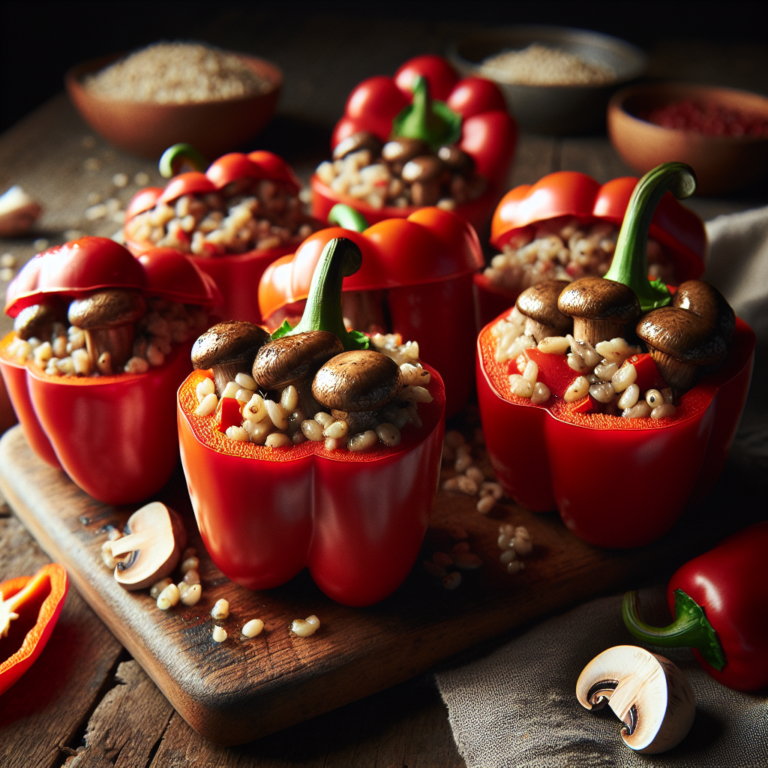 Vegan Monday: Mushroom-Barley Stuffed Bell Peppers Vegan Monday: Mushroom-Barley Stuffed Bell Peppers